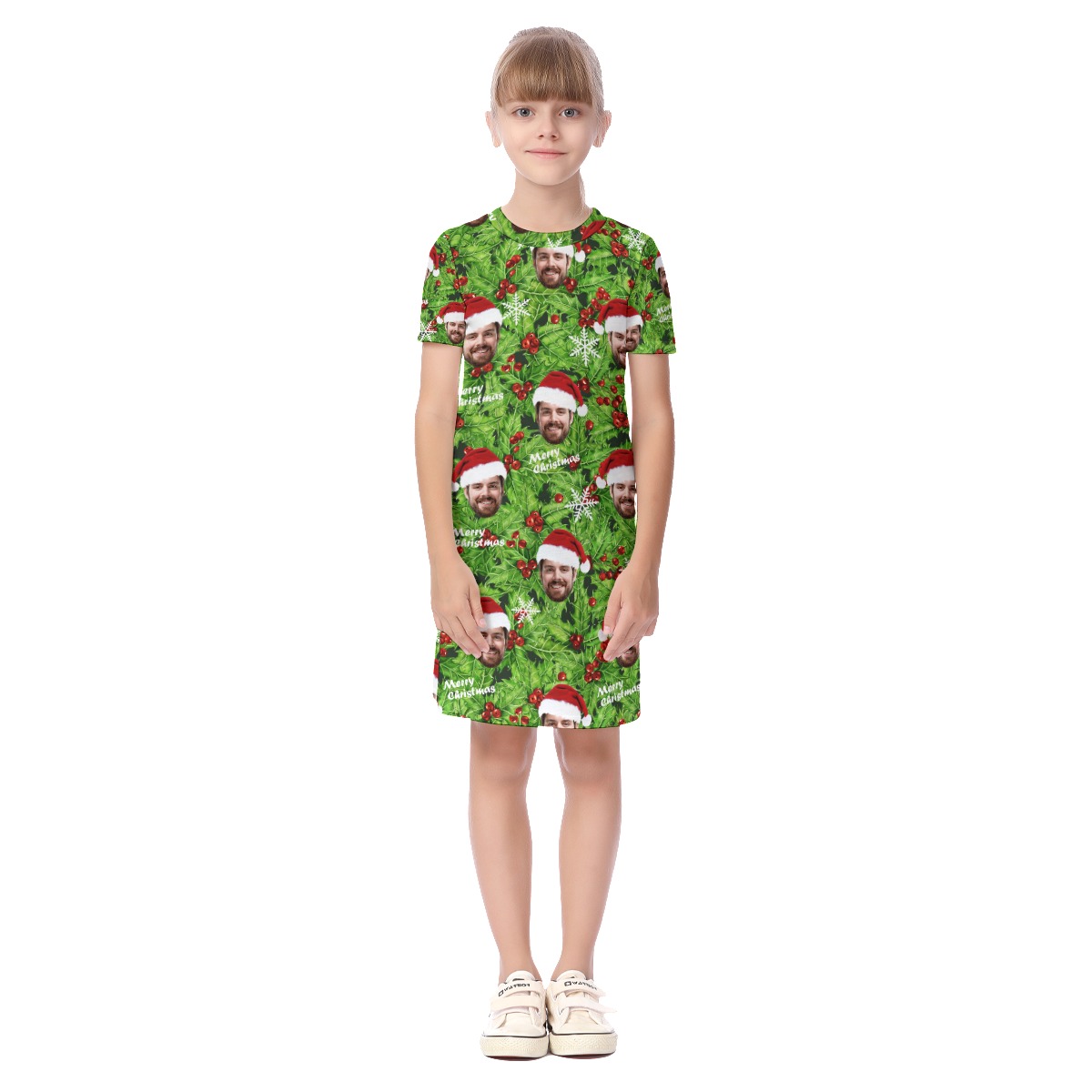 Custom Face Christmas Hawaiian Dress For Girls - variant image 1