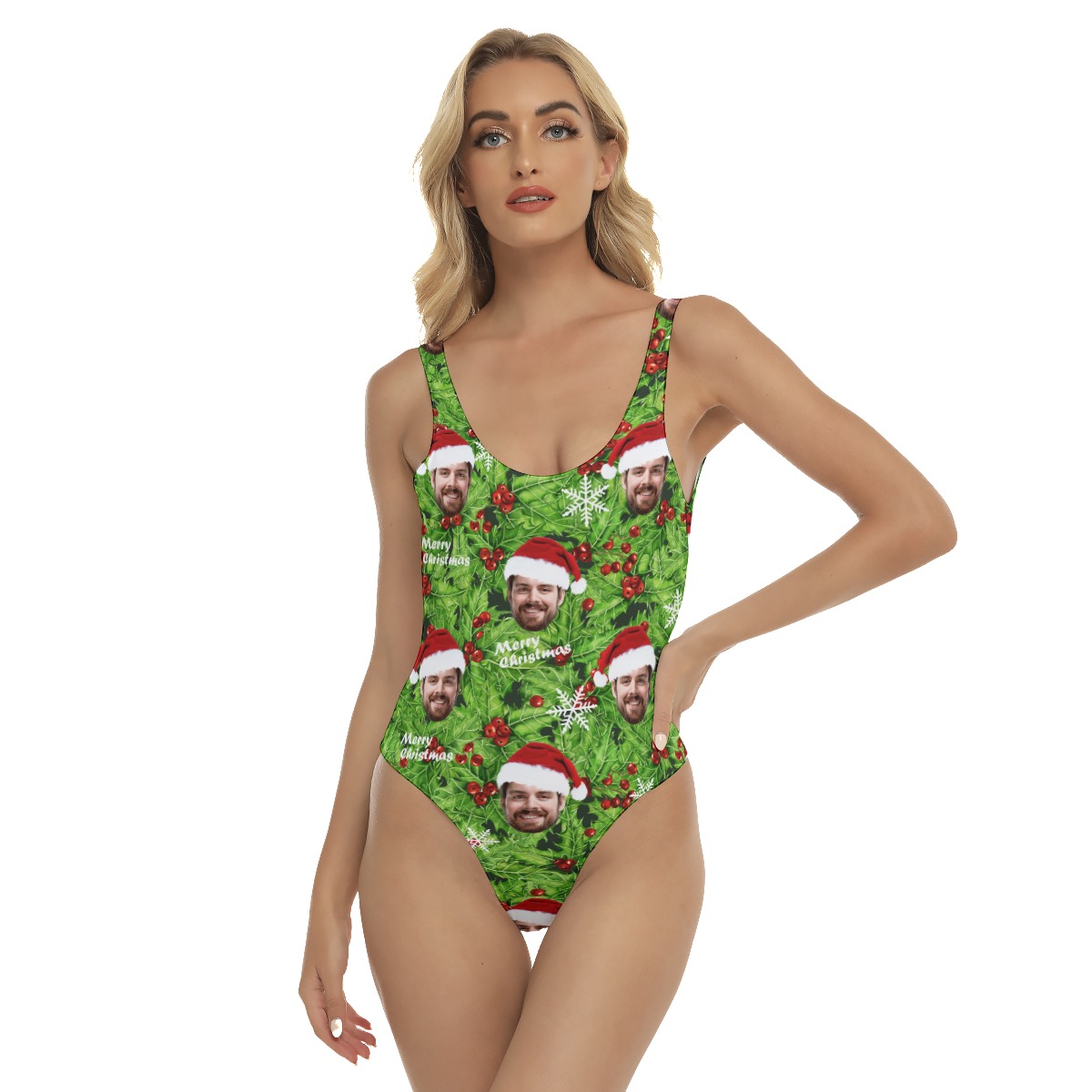 Custom Face Christmas Hawaiian Swimsuit For Women - variant image 1