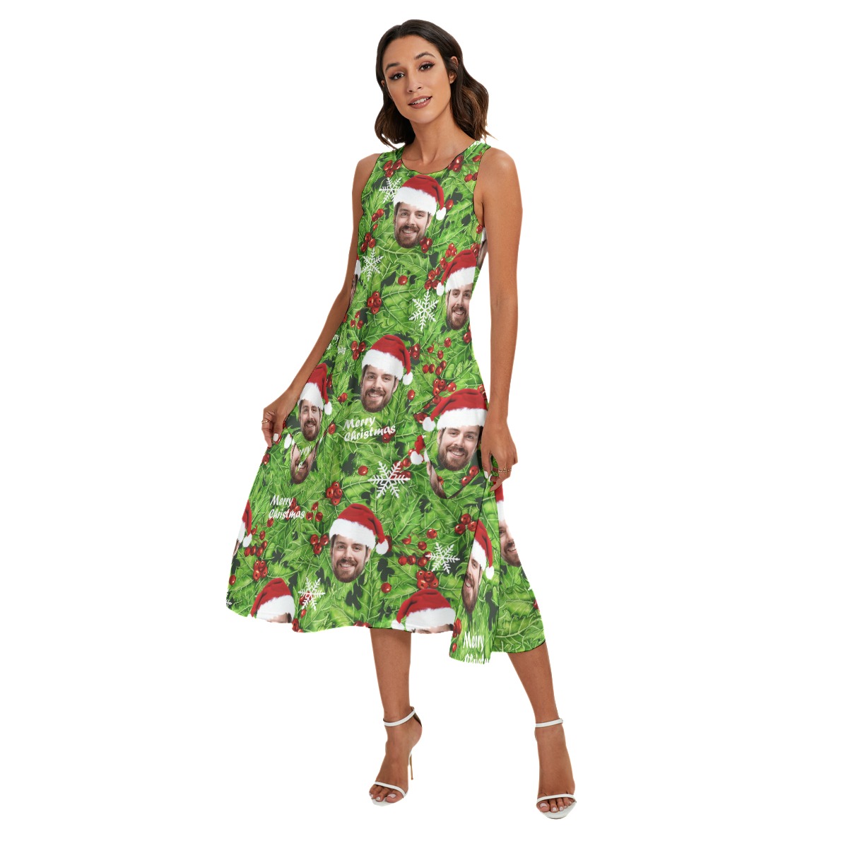 Women's Christmas Hawaiian Dress With Custom Face - variant image 1