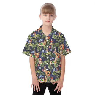 Cute Christmas Snowman Aloha Shirt For Kids