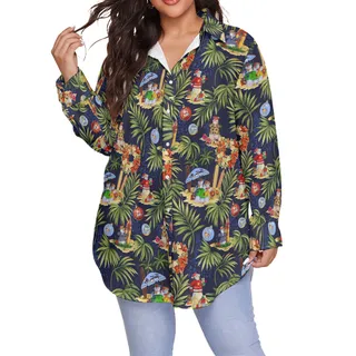 Cute Snowman Women's Christmas Aloha Plus Sized Shirt