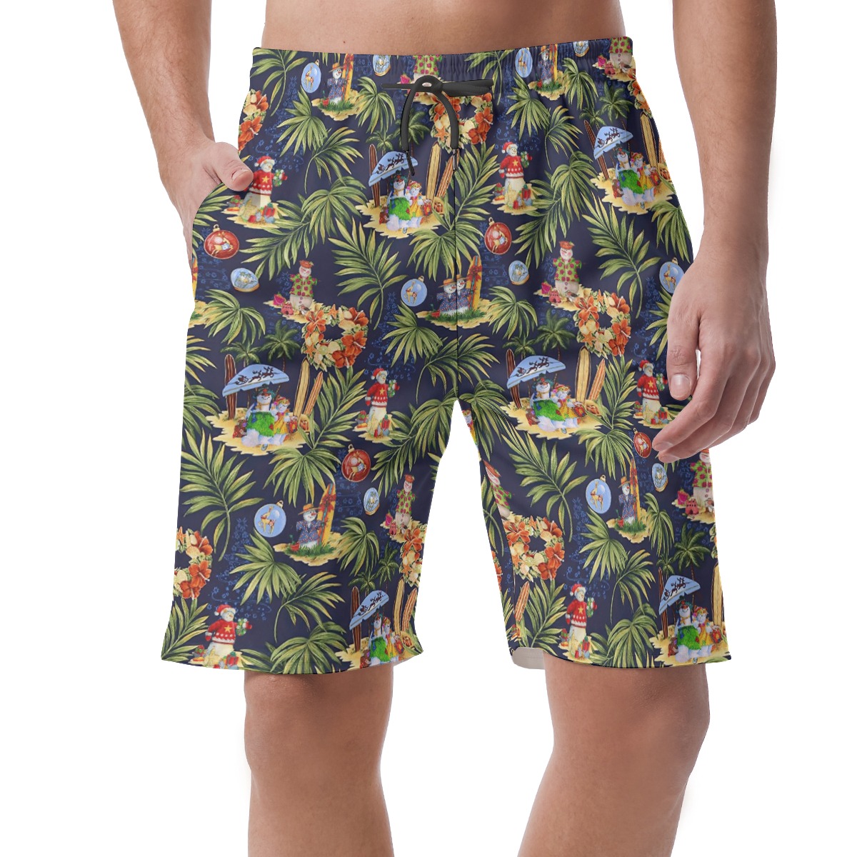 Snowmen On Beach Tropical Hawaiian Shorts For Men - variant image 1
