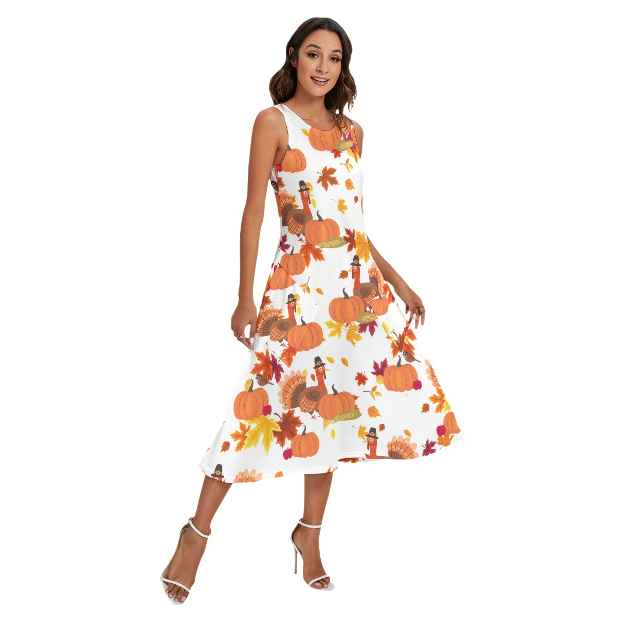 Thanksgiving Turkey Hawaiian Long Dress