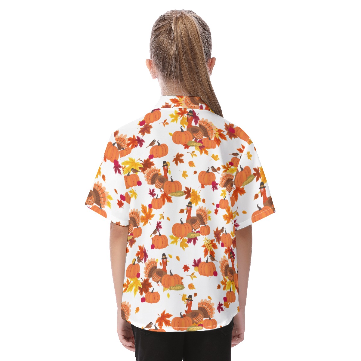 Cute Turkey Thanksgiving Hawaiian Shirt For Kids