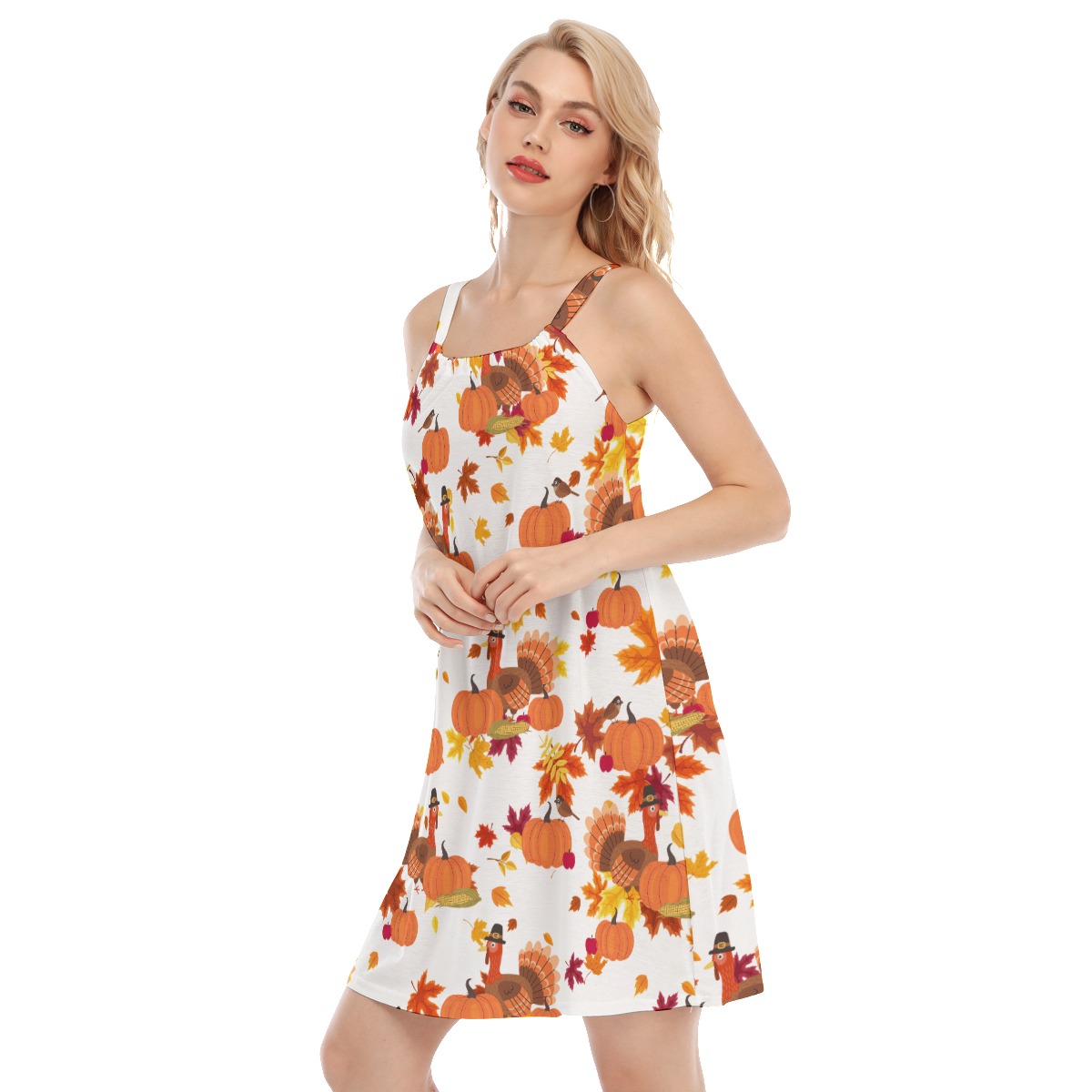 Cute Turkey Thanksgiving Hawaiian Cami Dress