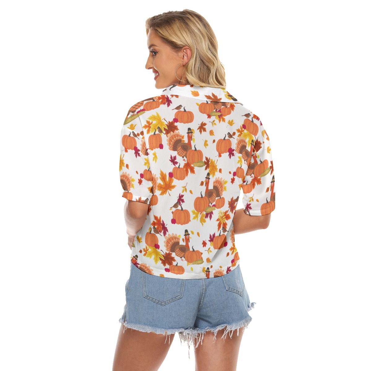 Thanksgiving Turkey Aloha Crop Top Shirt