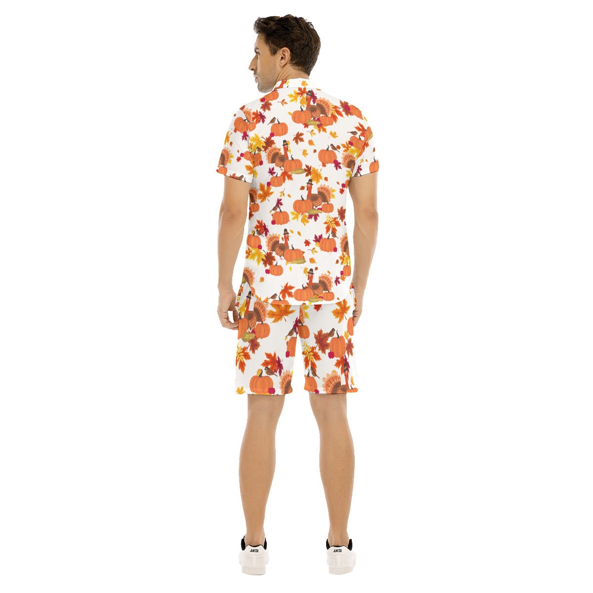 Set Turkey Thanksgiving Hawaiian Shirt And Shorts For Men