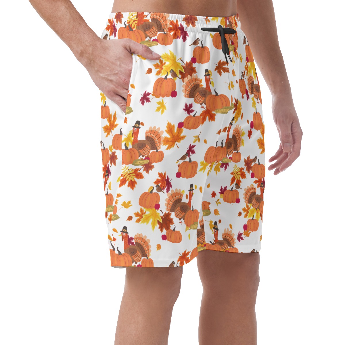 Thanksgiving Tukey Hawaiian Beach Shorts For Men