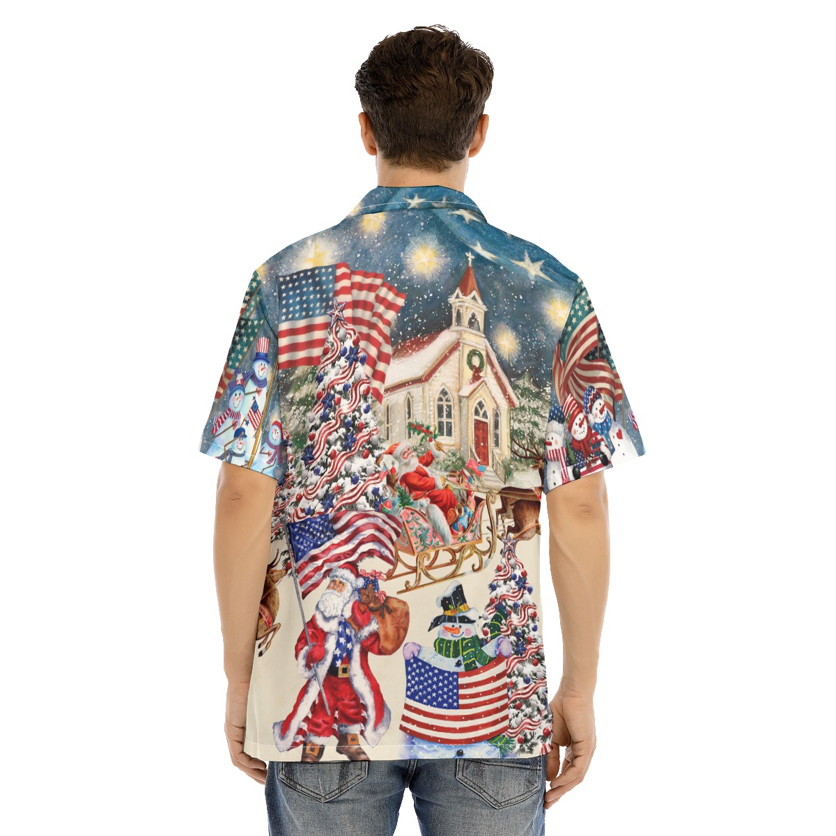 Santa Claus Patriotic Christmas Hawaiian Shirt