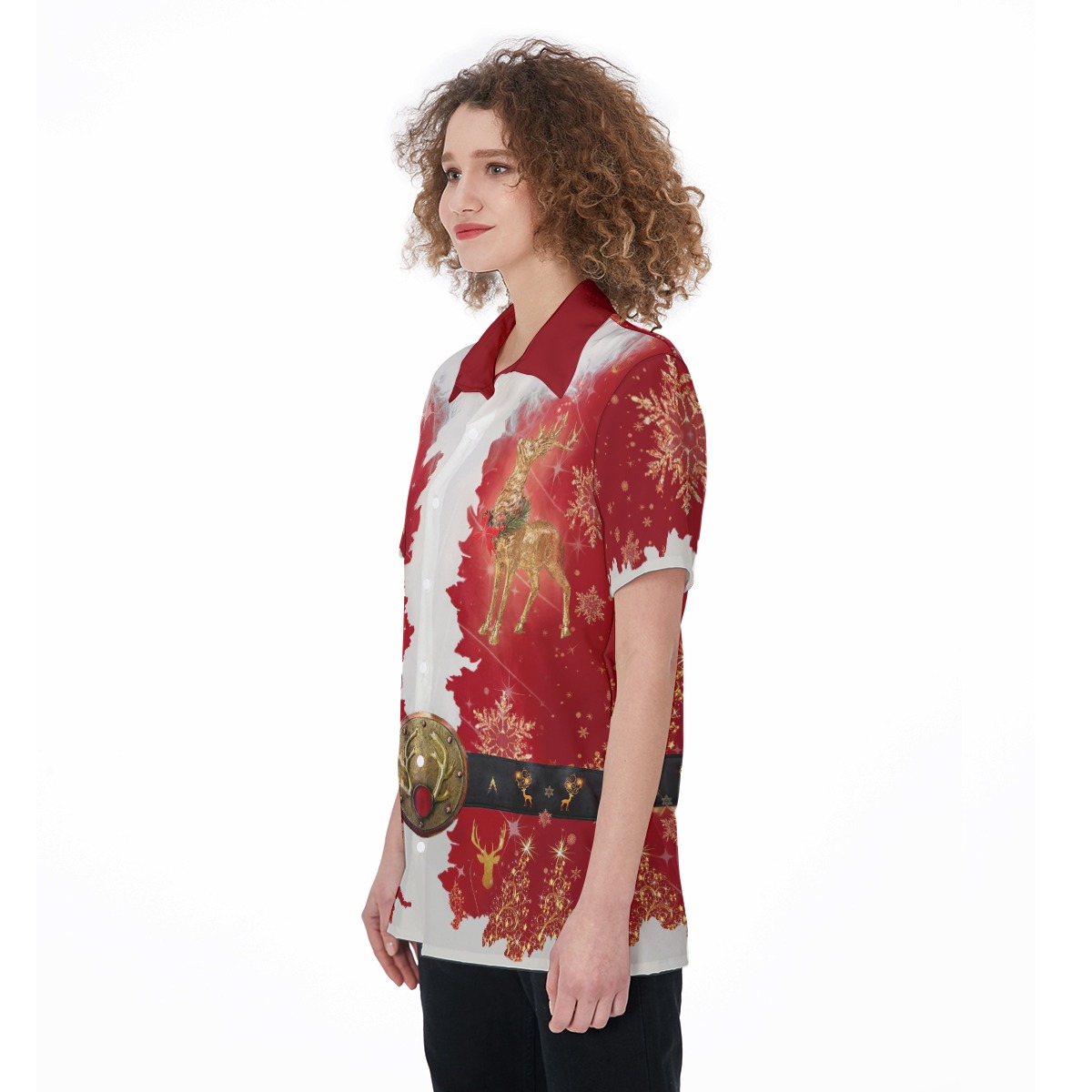 Christmas Santa Claus Costume Hawaiian Shirt For Women