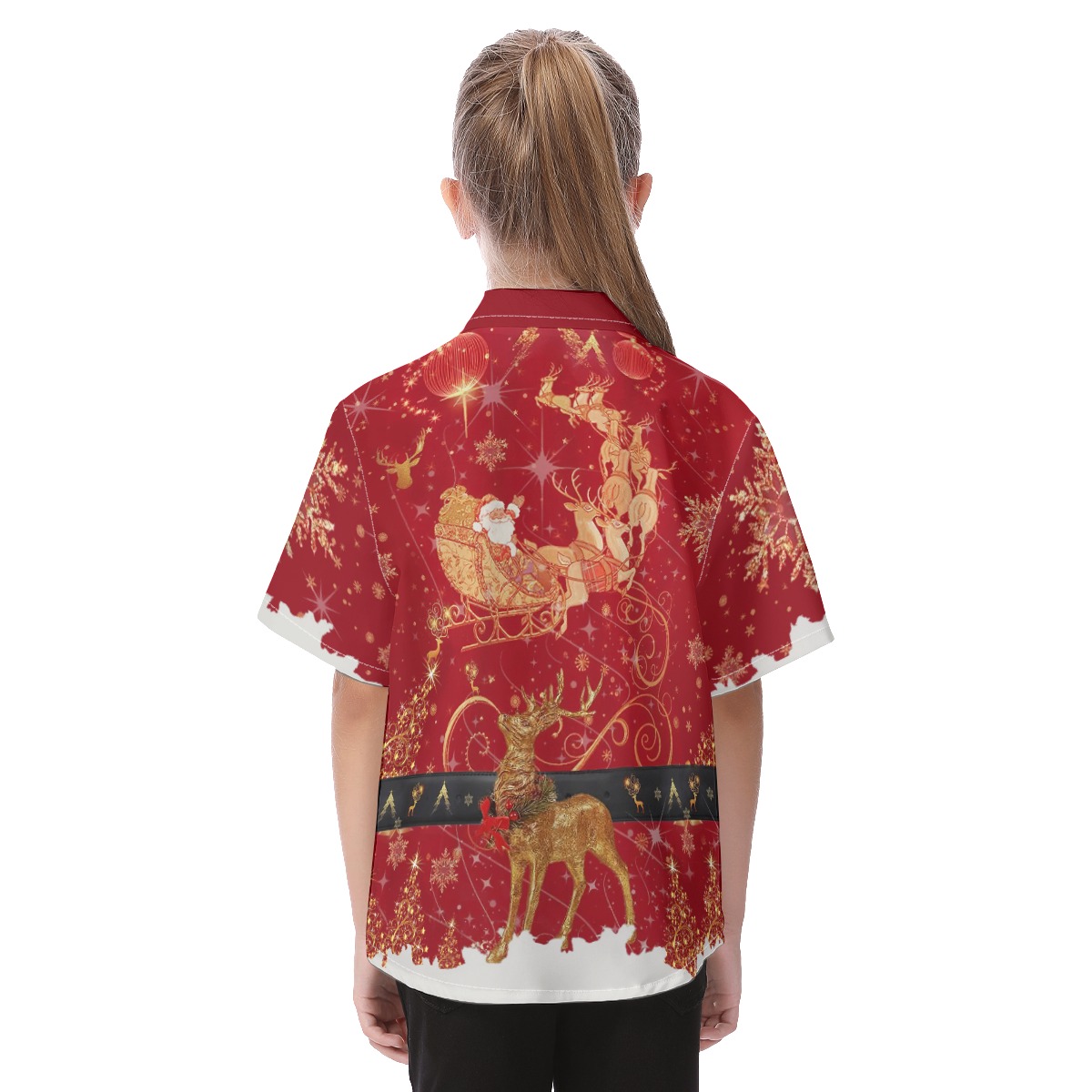 Cute Santa Claus Costume Christmas Hawaiian Shirt For Kids