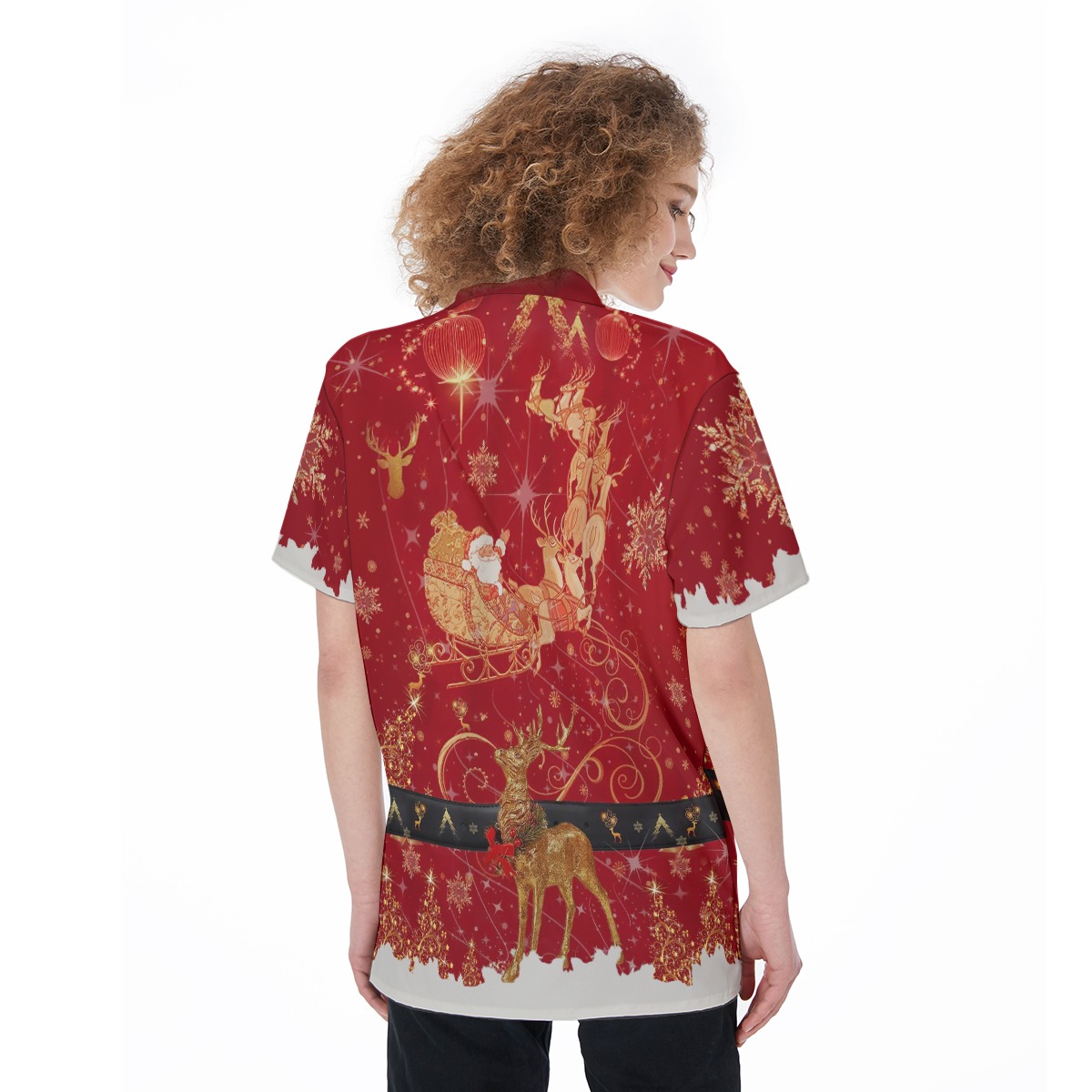 Christmas Santa Claus Costume Hawaiian Shirt For Women