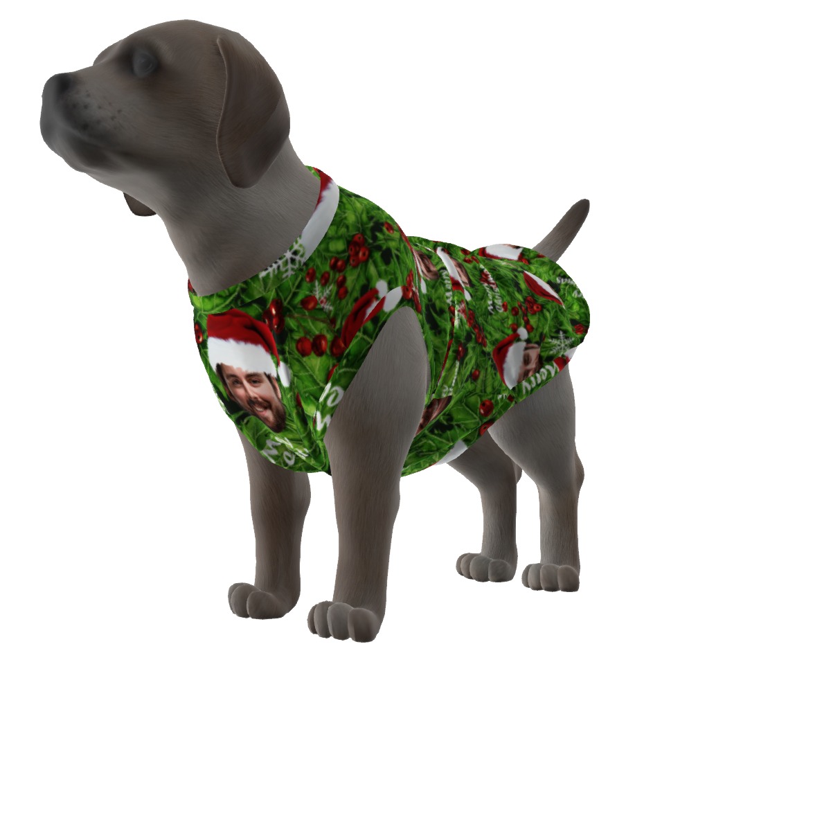 Custom Face Hawaiian Christmas Shirt For Dogs