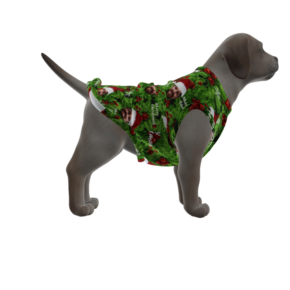 Custom Face Hawaiian Christmas Shirt For Dogs
