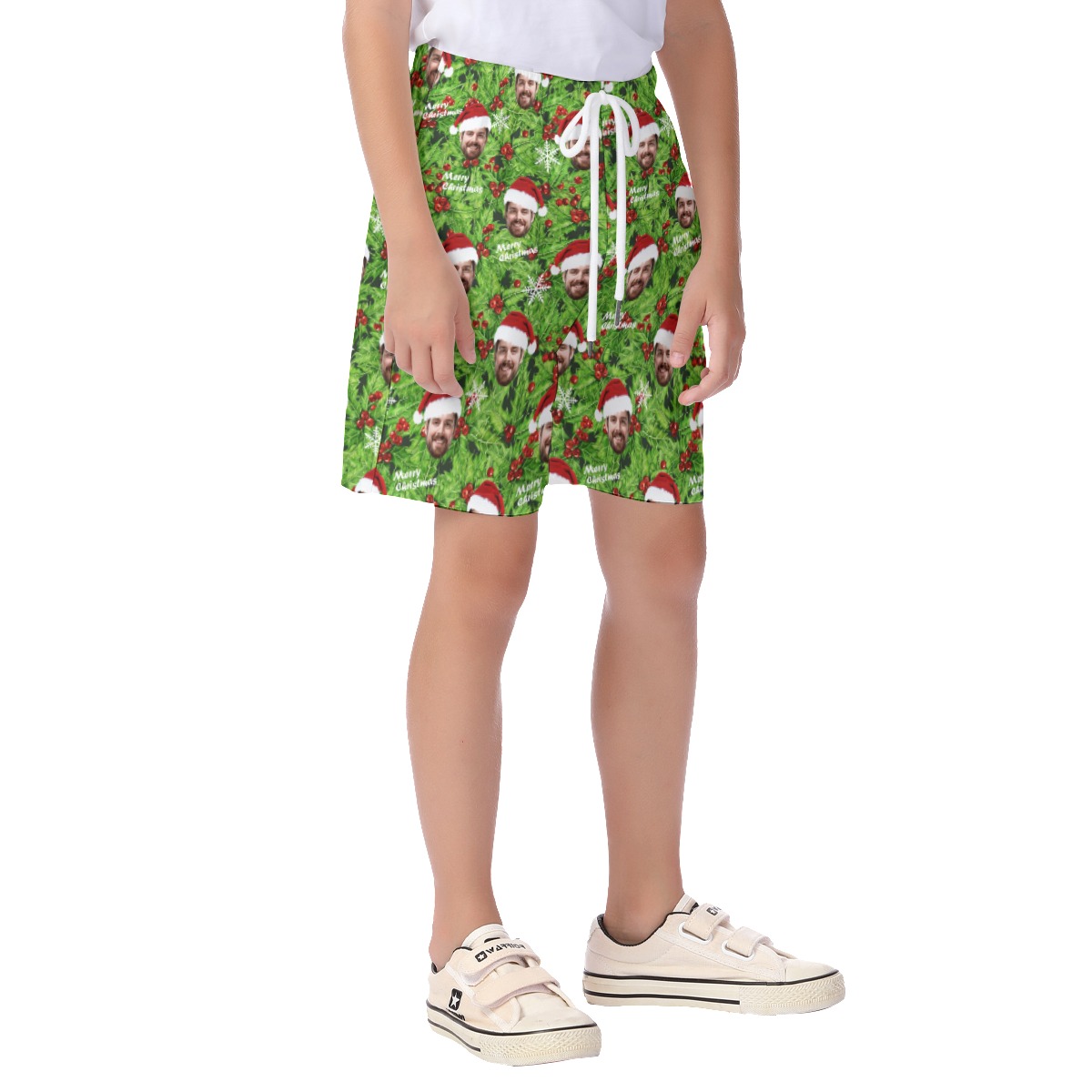Kid's Hawaiian Shorts For Christmas Custom Face