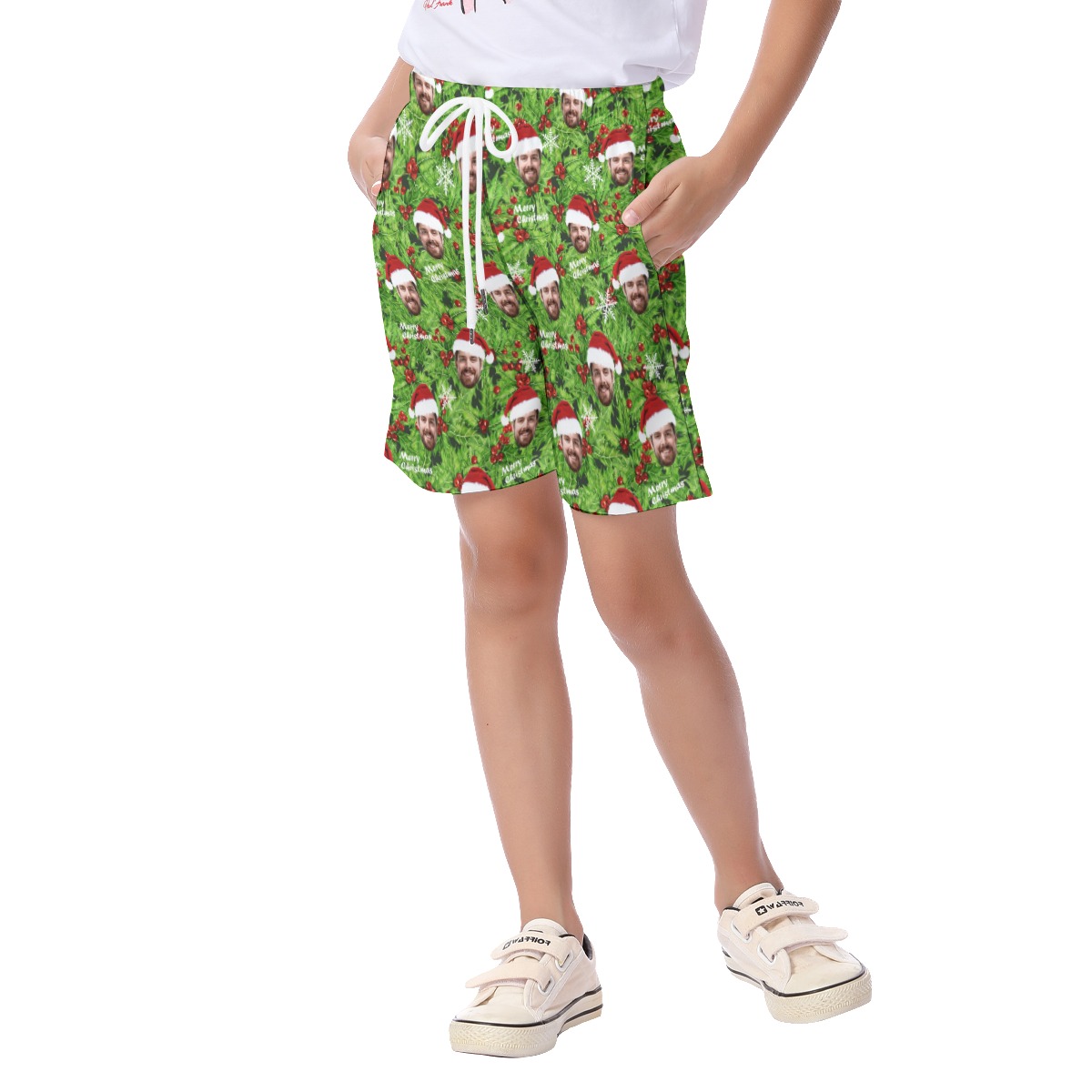 Kid's Hawaiian Shorts For Christmas Custom Face