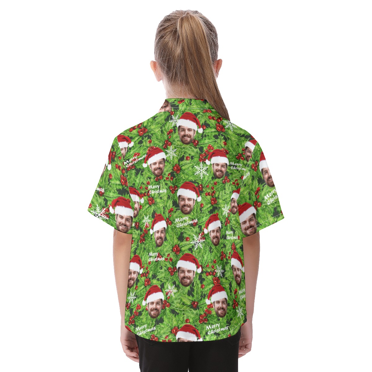 Kid's Christmas Hawaiian Shirt With Face
