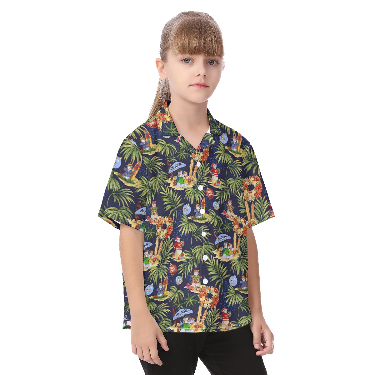 Cute Christmas Snowman Aloha Shirt For Kids