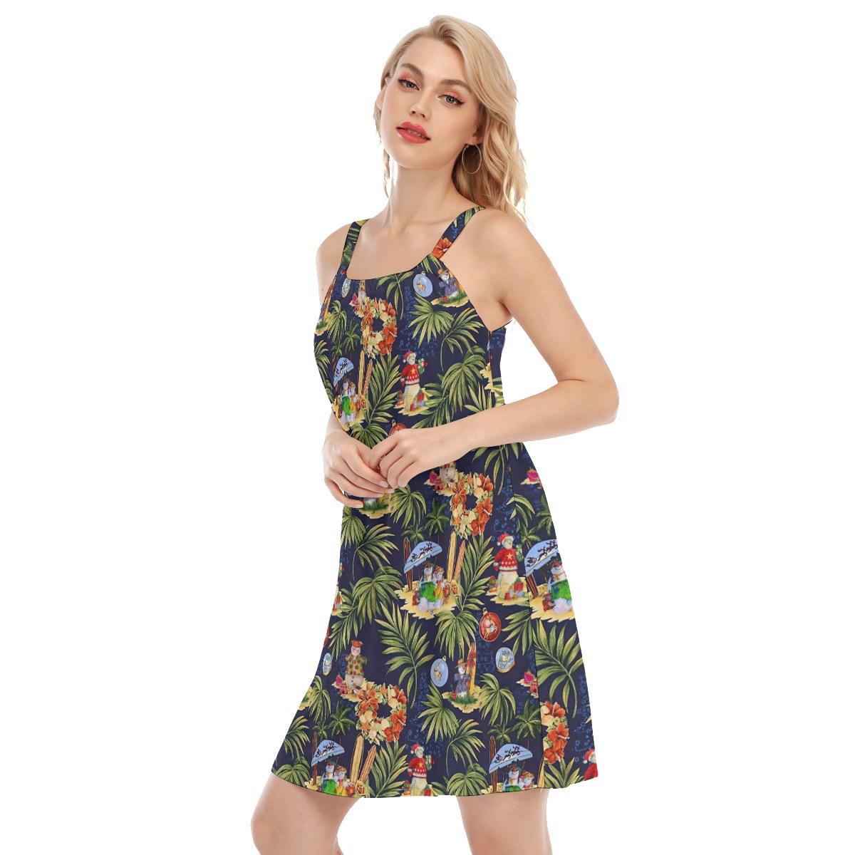 Cute Snowman Christmas Aloha Cami Dress For Women