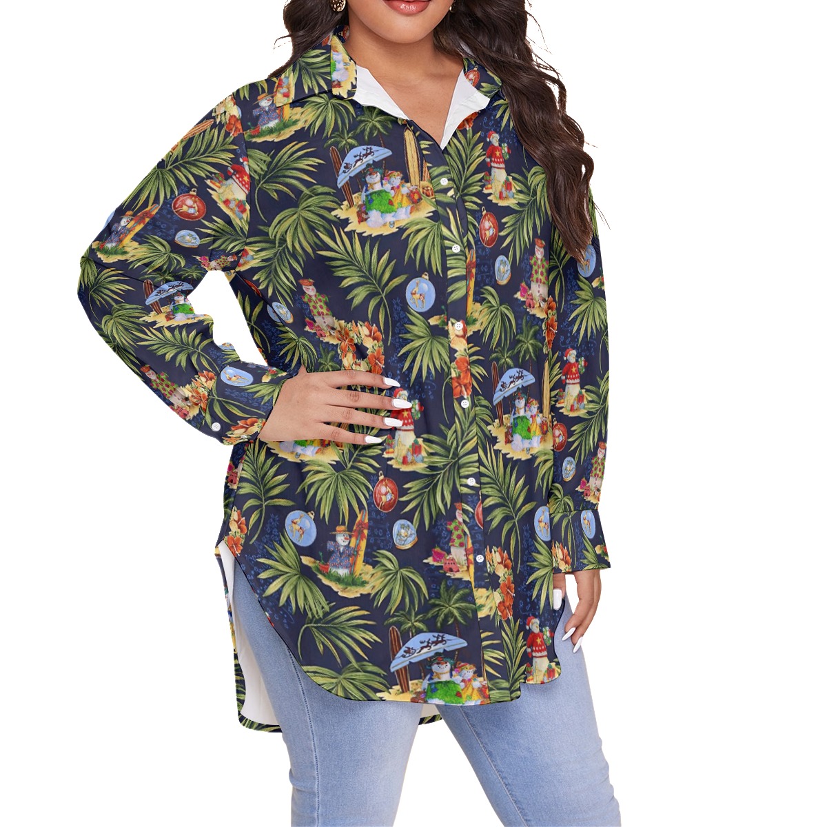 Cute Snowman Women's Christmas Aloha Plus Sized Shirt