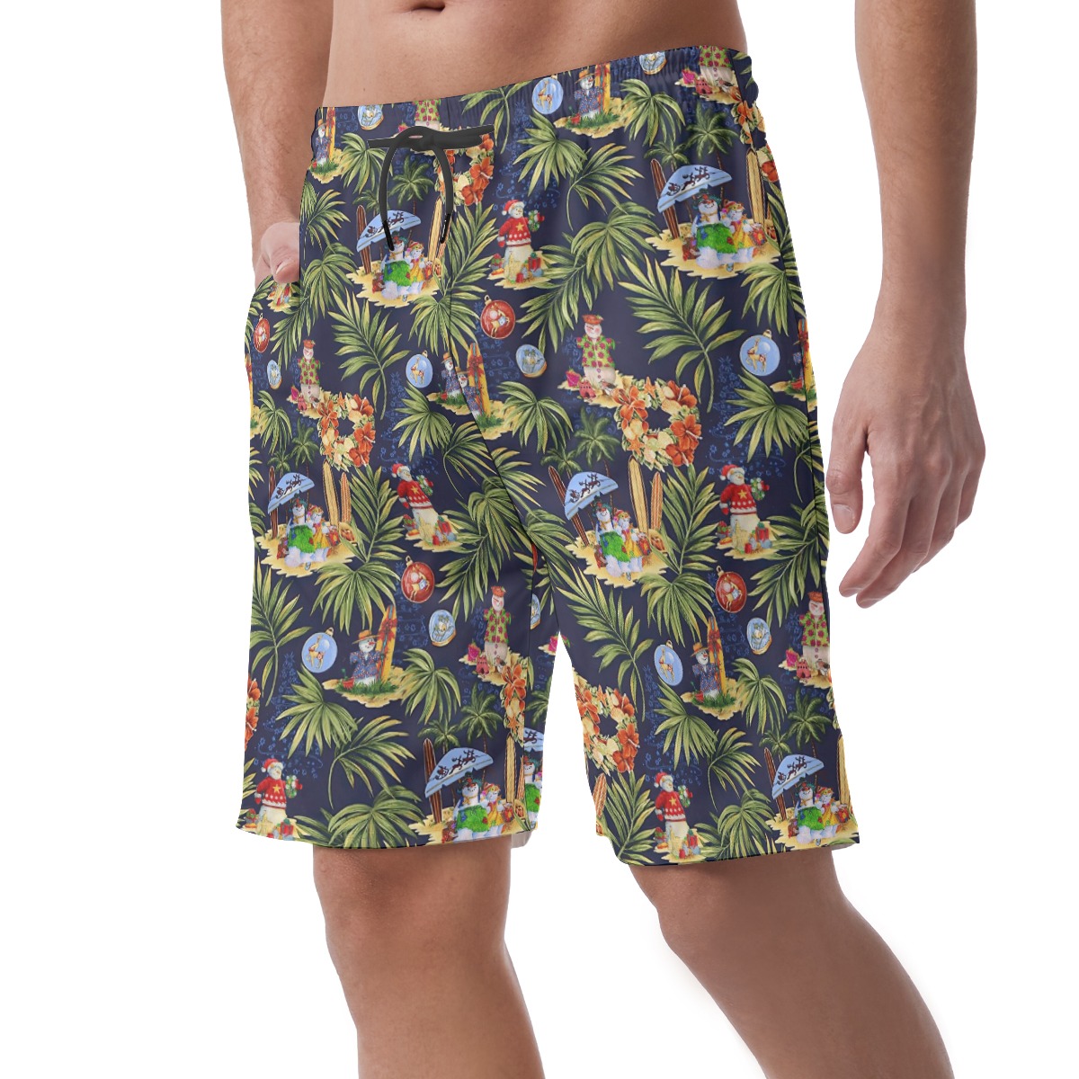 Snowmen On Beach Tropical Hawaiian Shorts For Men