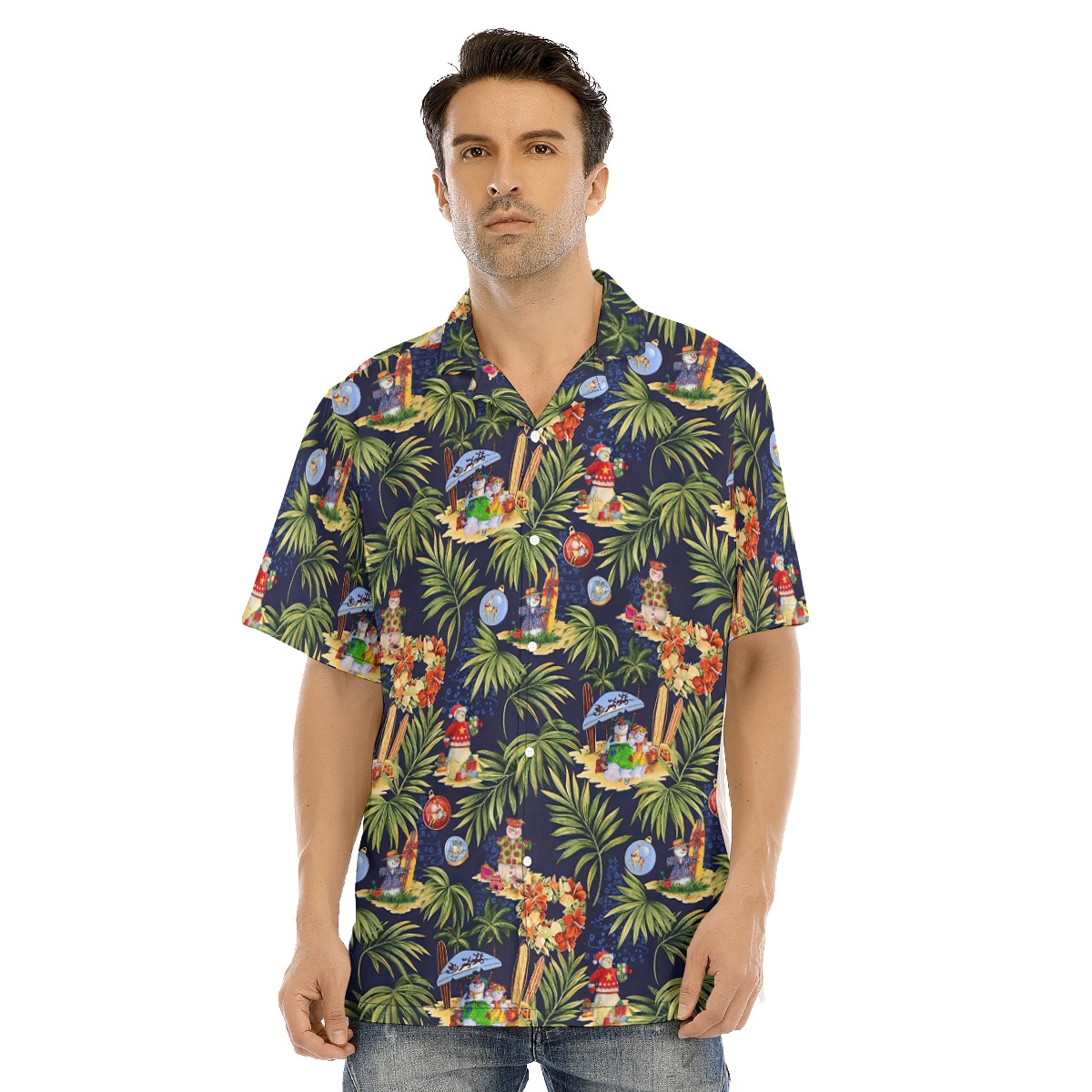 Vacation Snowman Christmas Hawaiian Shirt - variant image 1
