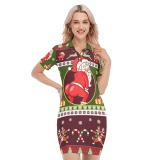 Funny Santa Twerking Christmas Dress Hawaiian