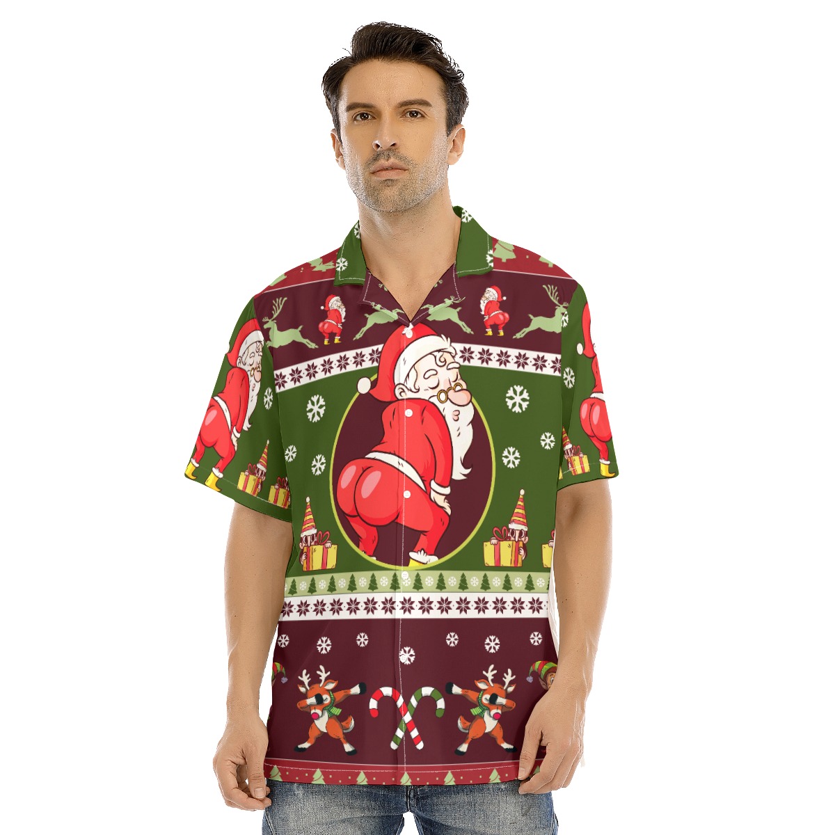 Funny Santa Christmas Hawaiian Shirt For Men - variant image 1