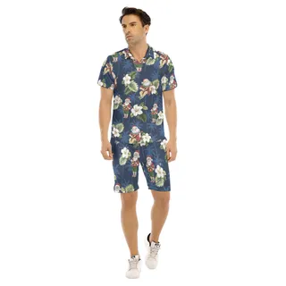 Santa Claus Christmas Hawaiian Shirt And Shorts For Men