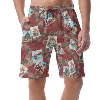 Christmas Santa Hawaiian Beach Shorts For Men