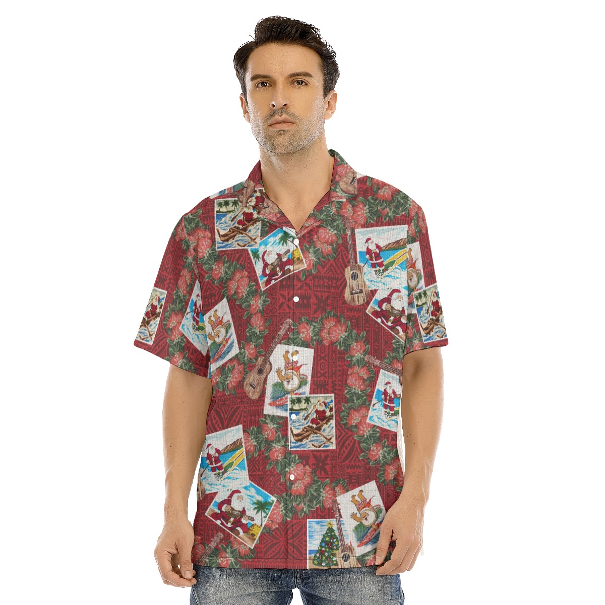 Vintage Santa Christmas Hawaiian Shirt - variant image 1