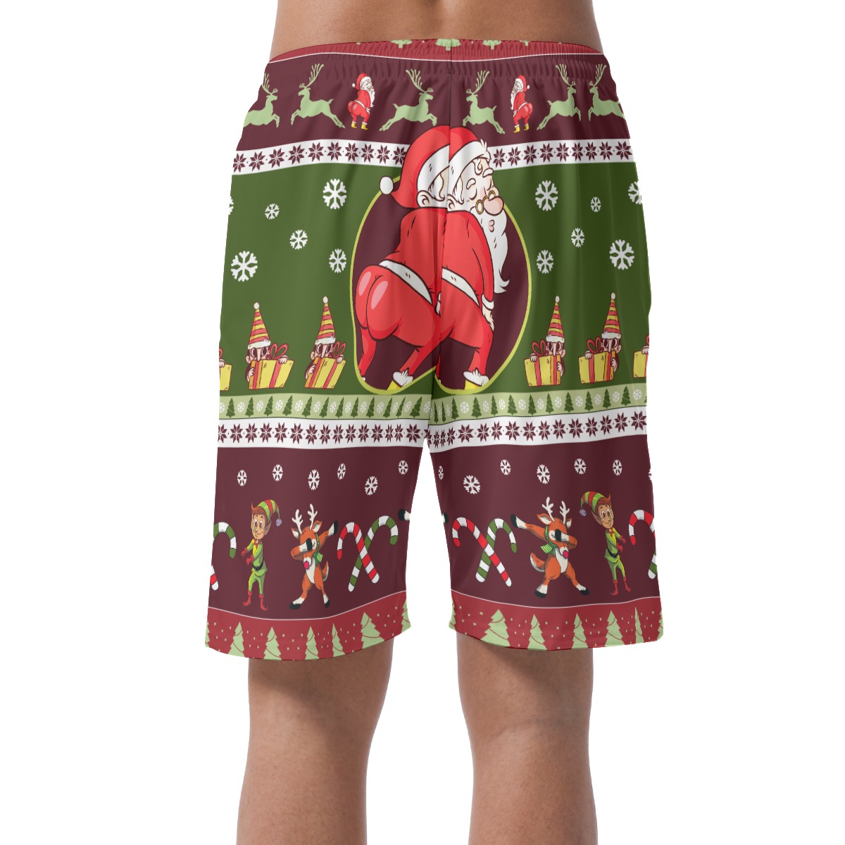 Funny Santa Twerking Hawaiian Christmas Shorts For Men
