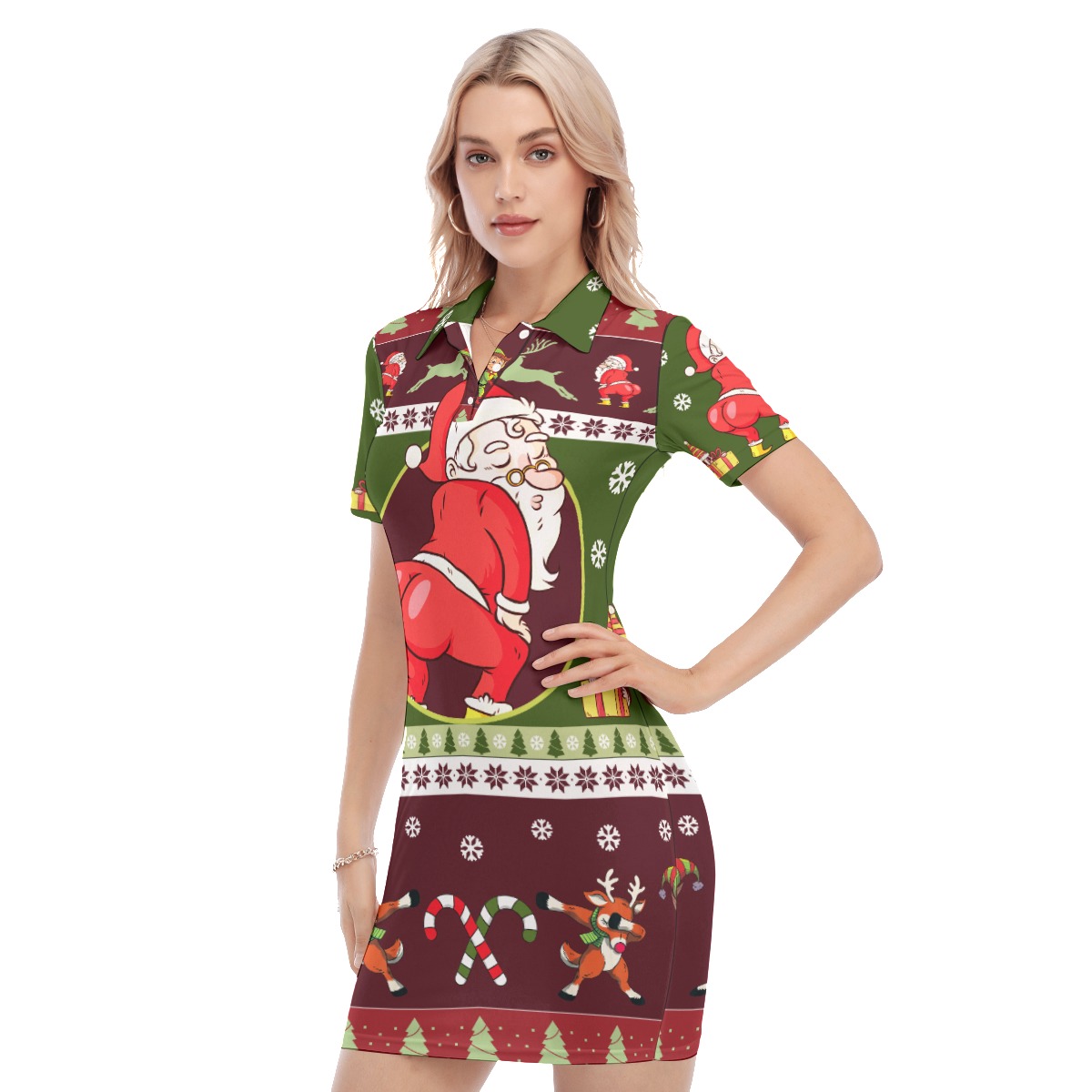 Funny Santa Twerking Christmas Dress Hawaiian