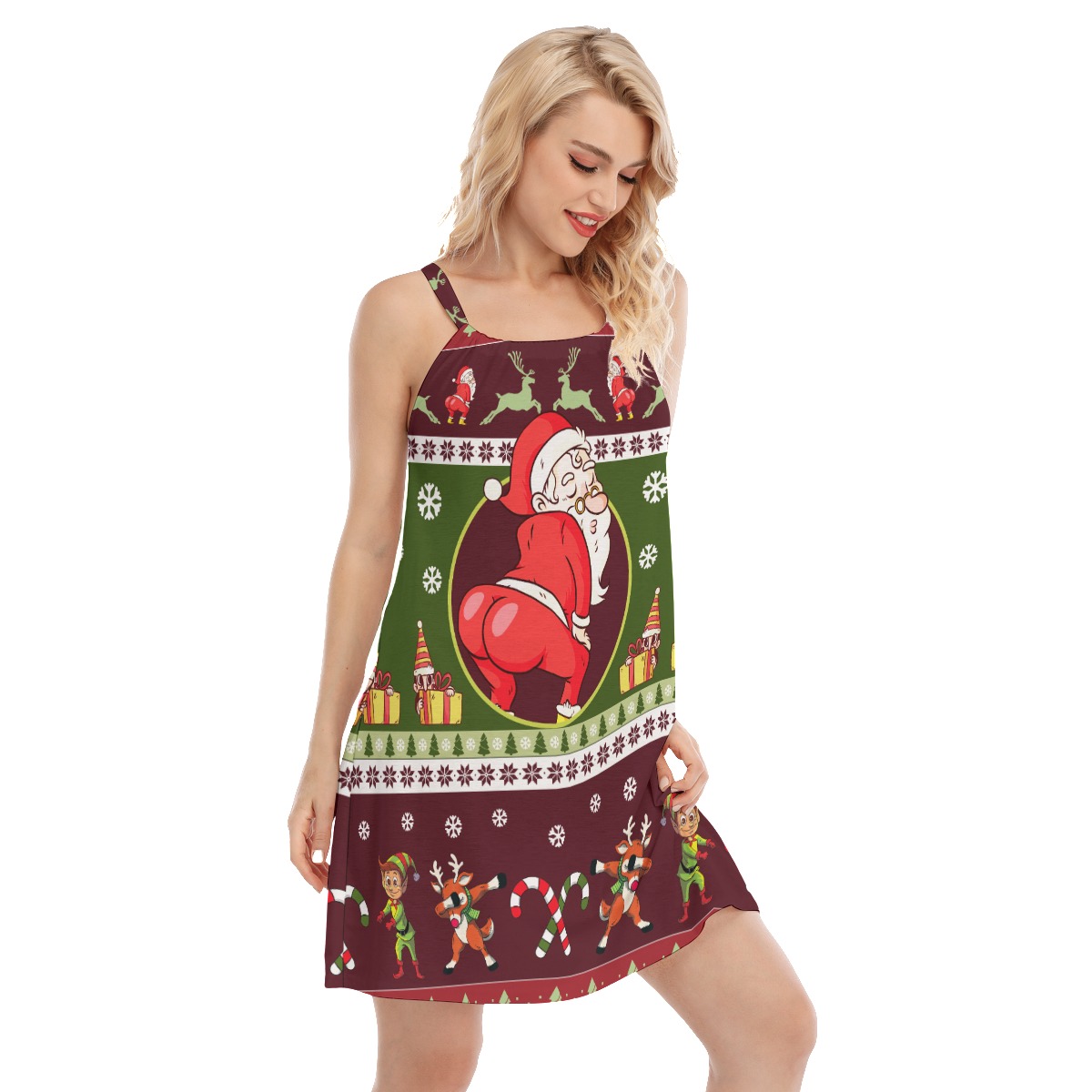Twerking Santa Funny Hawaiian Christmas Dress