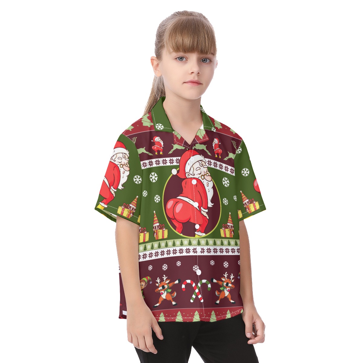 Twerking Santa Christmas Hawaiian Shirt For Kids
