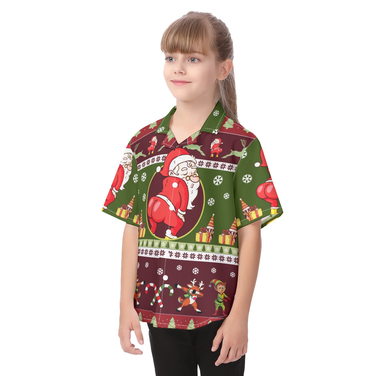 Twerking Santa Christmas Hawaiian Shirt For Kids