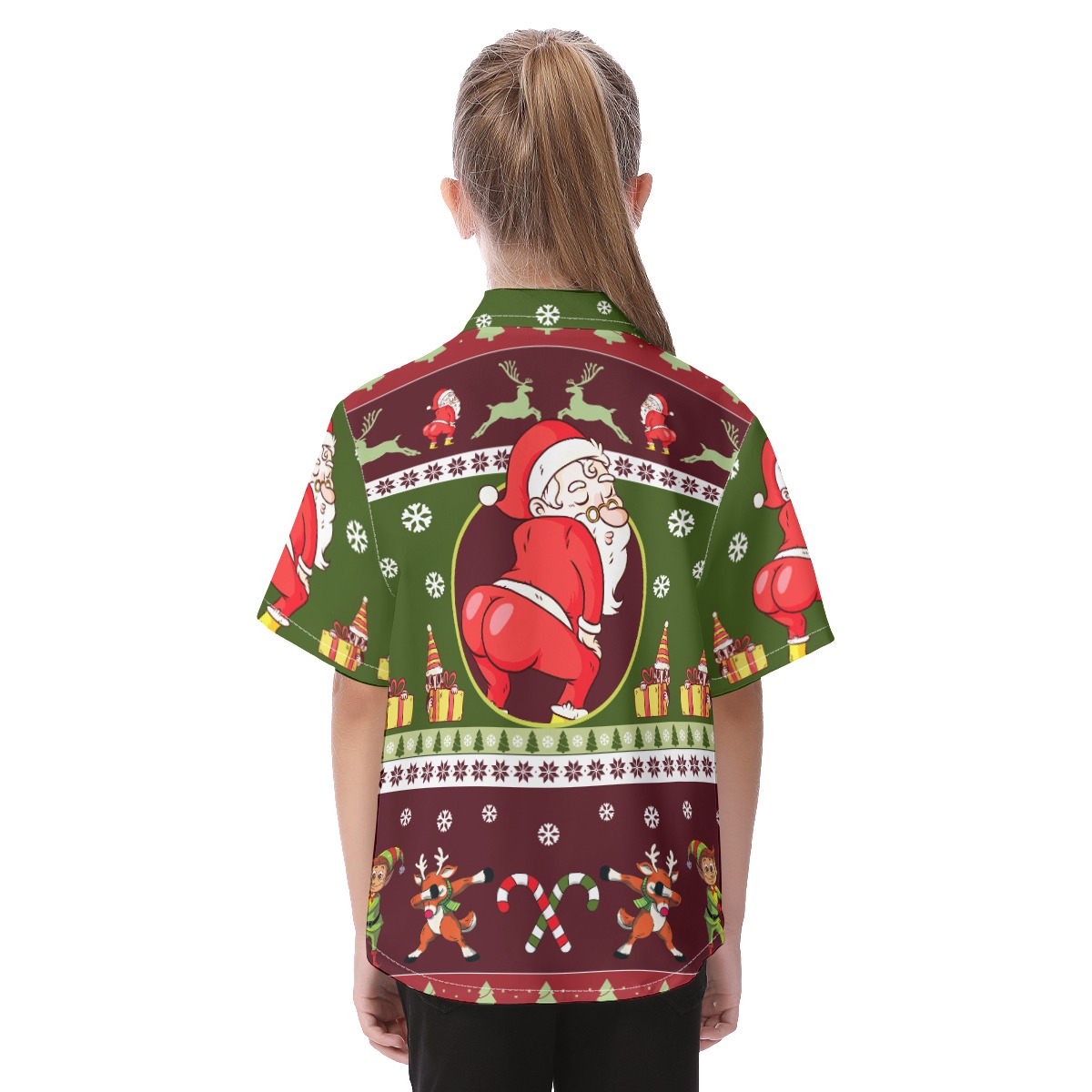 Twerking Santa Christmas Hawaiian Shirt For Kids