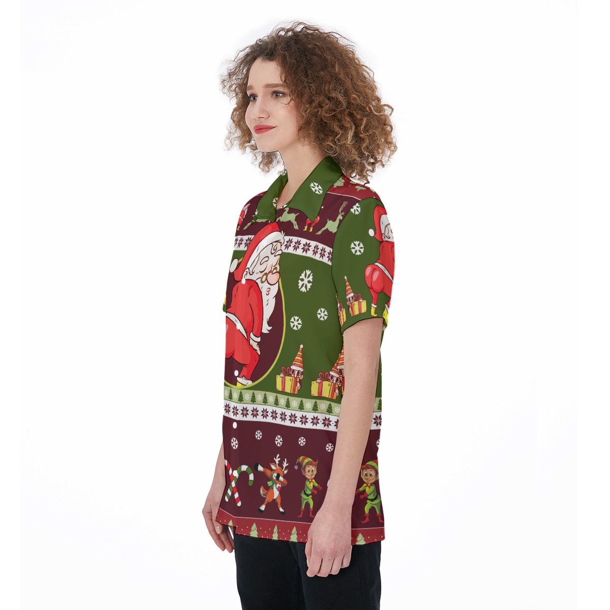 Funny Twerking Santa Hawaiian Christmas Shirt For Women