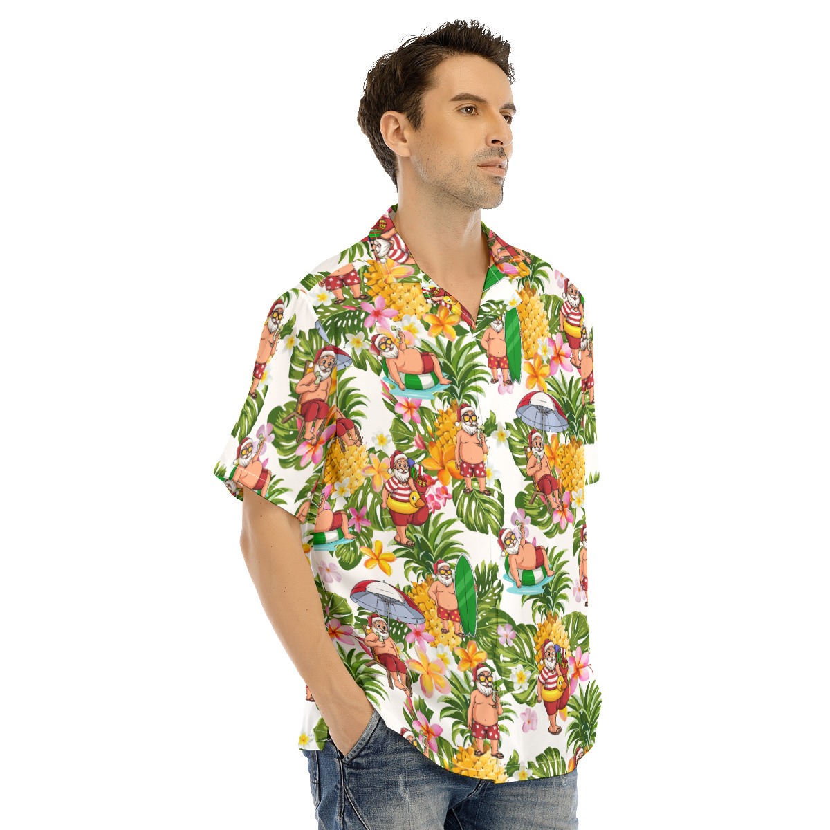 Tropical Santa Claus Christmas Hawaiian Shirt