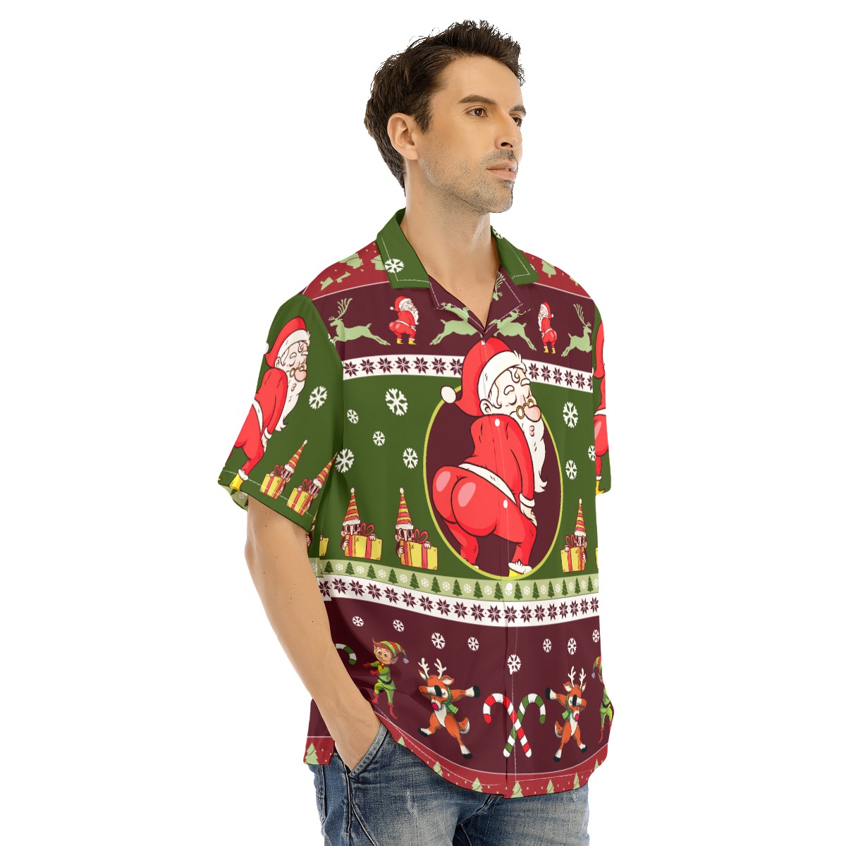 Funny Santa Christmas Hawaiian Shirt For Men