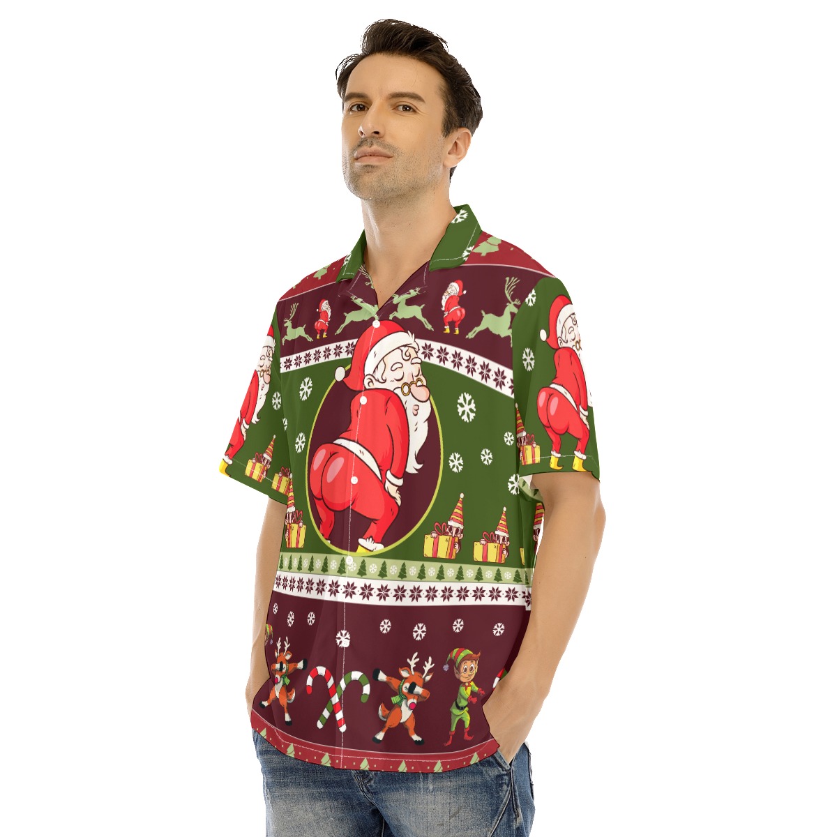 Funny Santa Christmas Hawaiian Shirt For Men