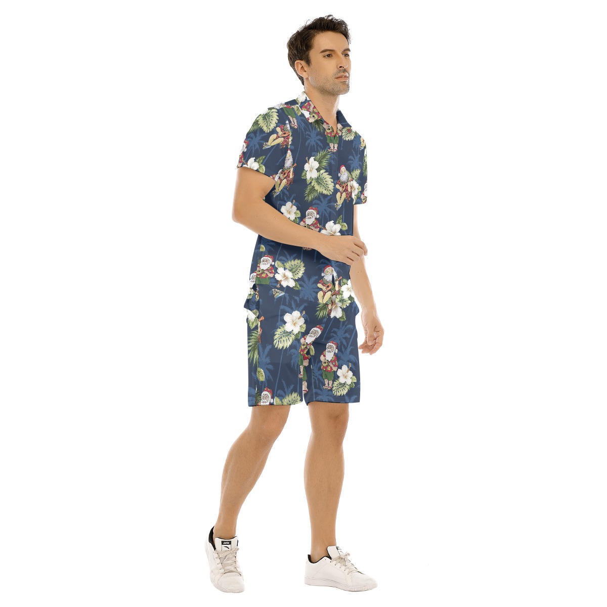 Santa Claus Christmas Hawaiian Shirt And Shorts For Men