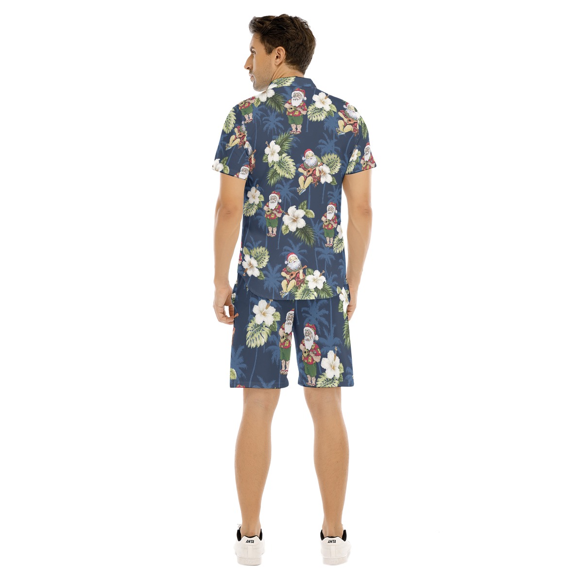 Santa Claus Christmas Hawaiian Shirt And Shorts For Men