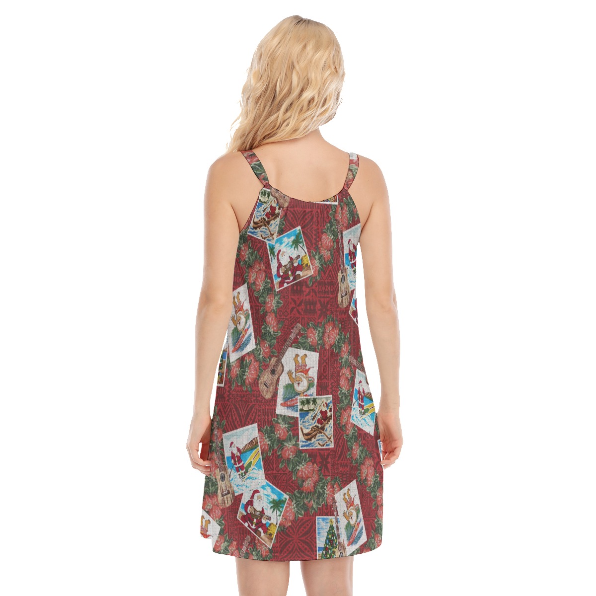 Christmas Santa Vintage Hawaiian Cami Dress For Women