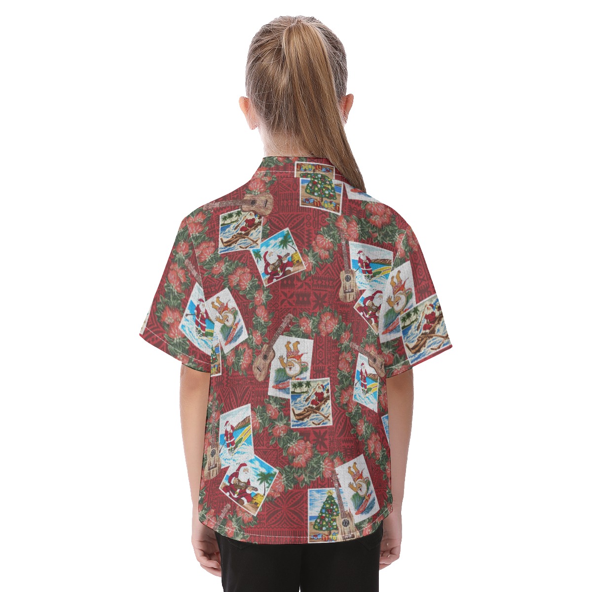 Cute Santa Vintage Aloha Shirt For Kids