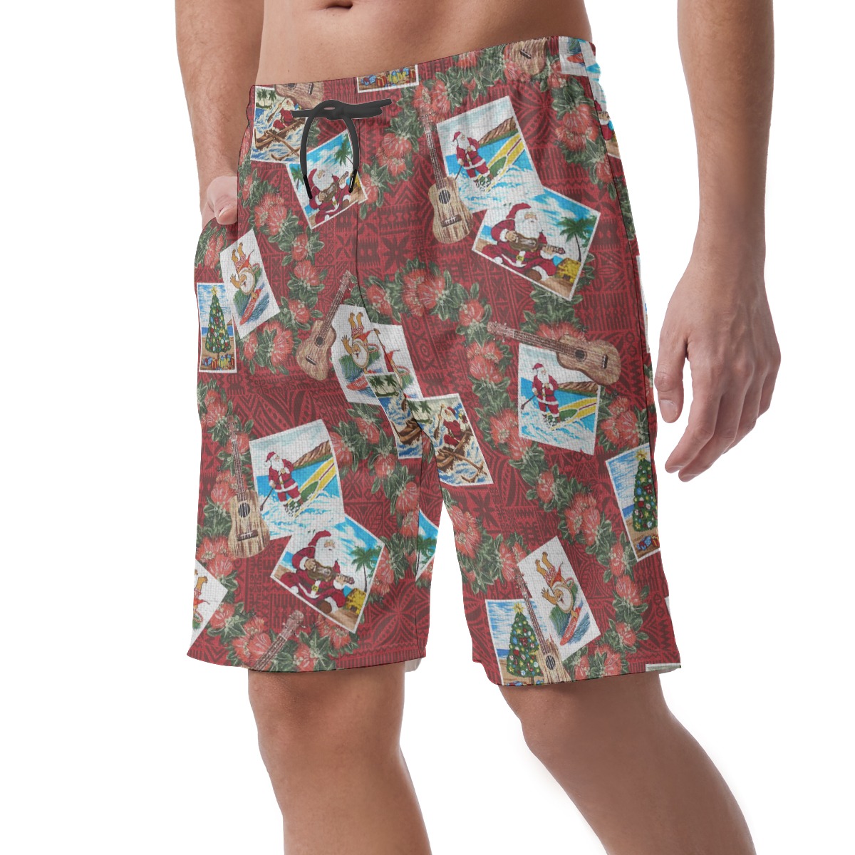 Christmas Santa Hawaiian Beach Shorts For Men