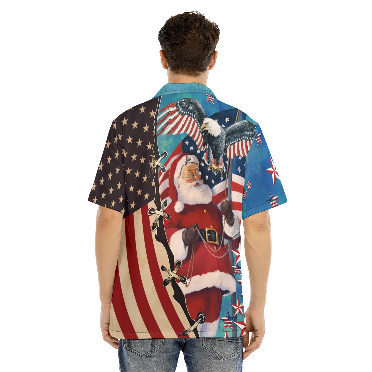Patriotic Santa Claus Christmas Hawaiian Shirt