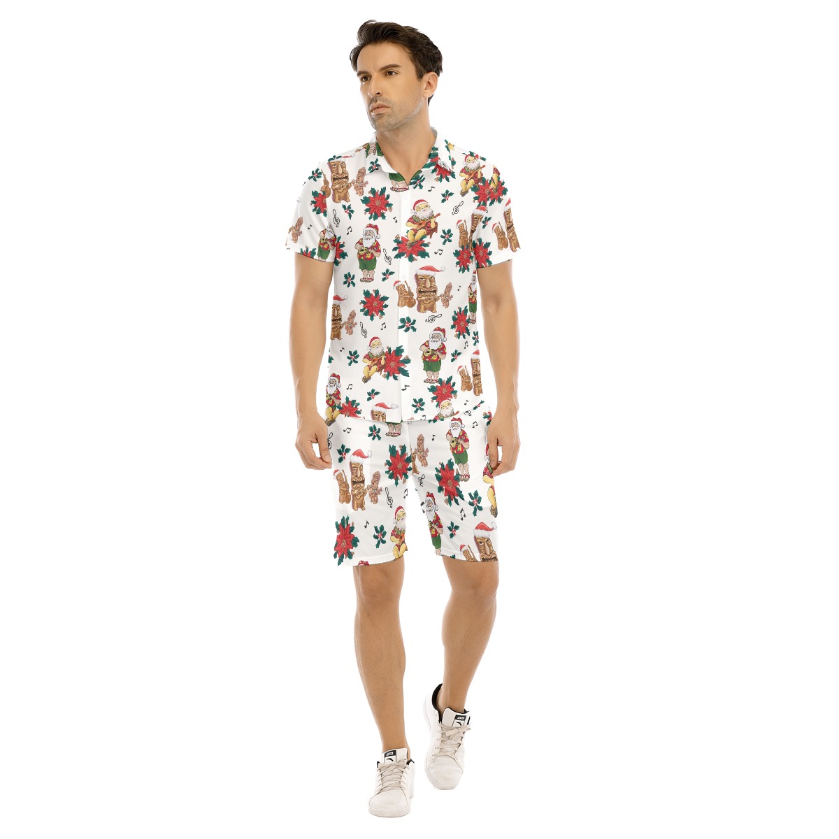 Christmas Santa Claus Hawaiian Shirt And Shorts For Men - variant image 1