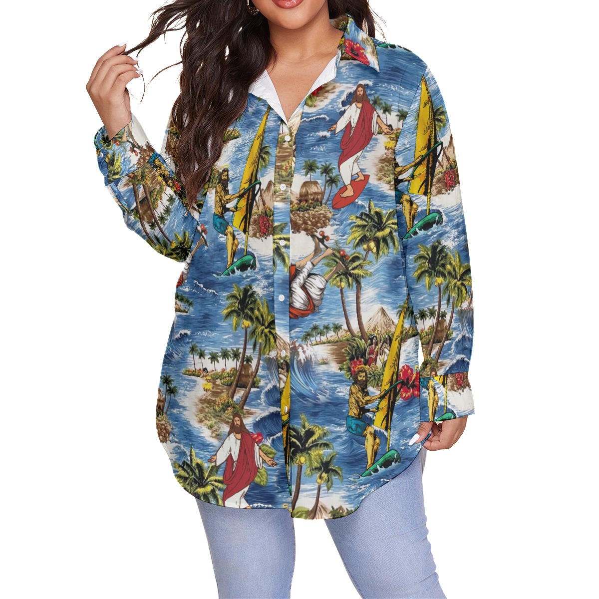 Funny Jesus Christmas Women's Plus Size Shirt - variant image 1