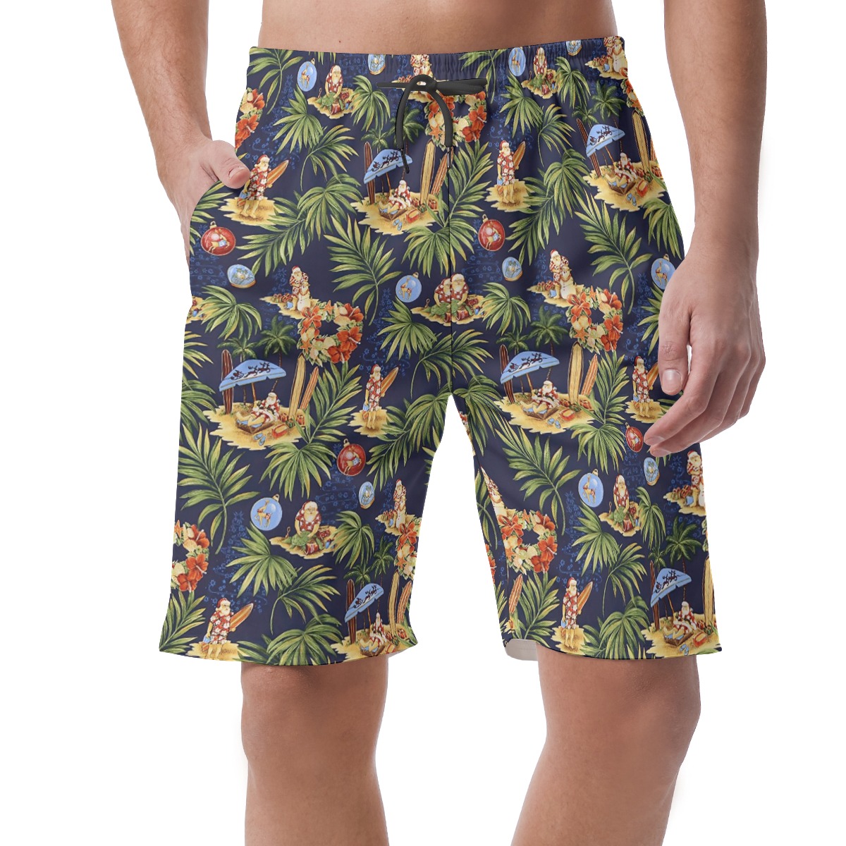 Christmas Santa Claus On Beach Aloha Shorts For Men - variant image 1